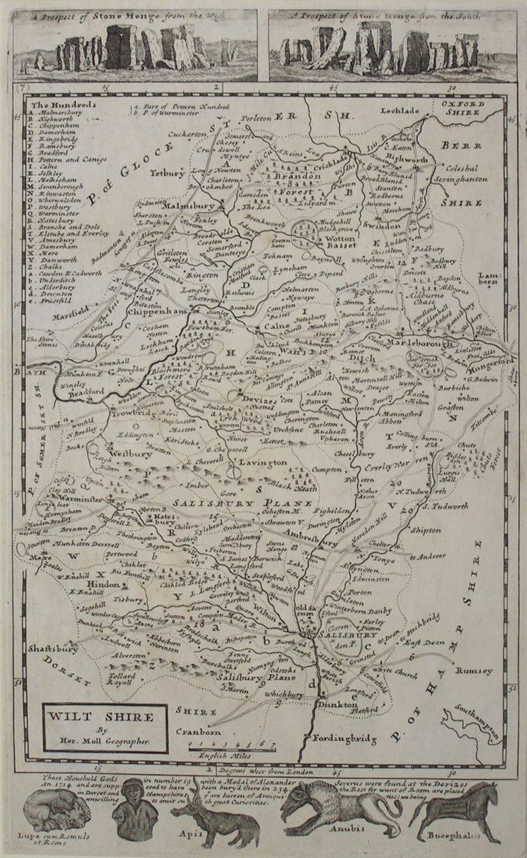 Map of Wiltshire - Moll